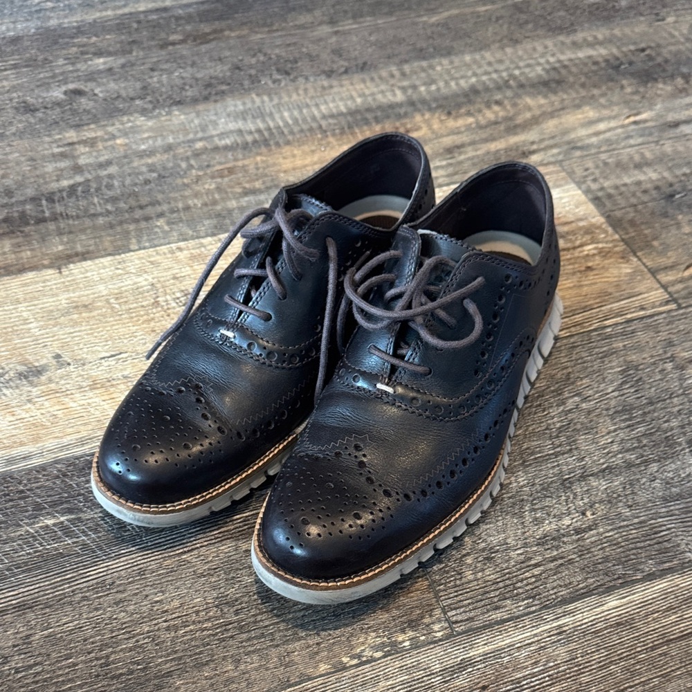 Cole Haan Black Leather Oxford Shoes